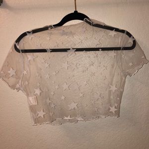 white mesh star top